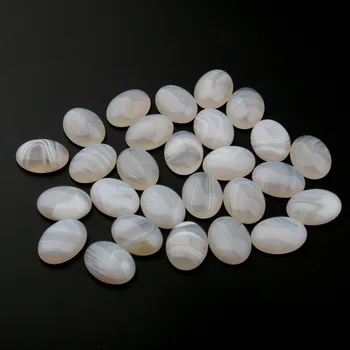 

Wholesale 10pcs Natural Stone Beads White Striped Agate Gemstones Cabochon No Hole Beads for Jewelry Making Supplies Loose Beads