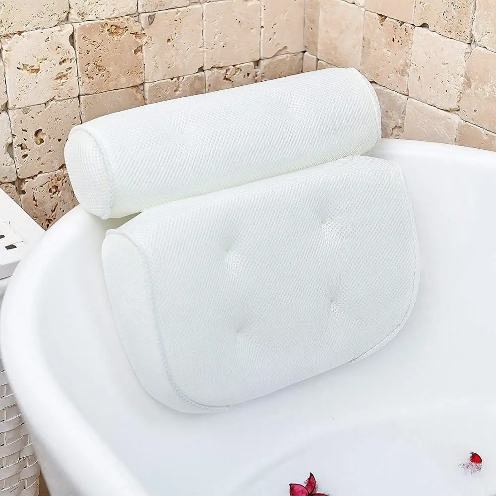 3D Mesh Bath Pillow Spa Pillow For Hot Tub Bathtub Suction Cup HOT 