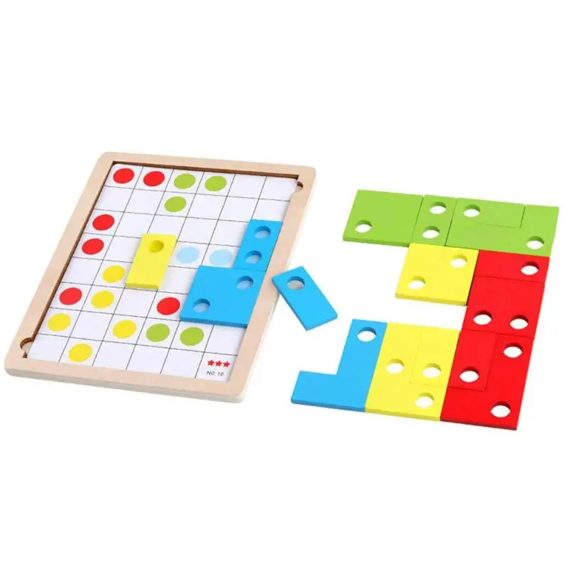BlocksWooden настольная игра-головоломка логическое мышление коробка игровой набор Строительный набор детей Обучающие Развивающие игрушки