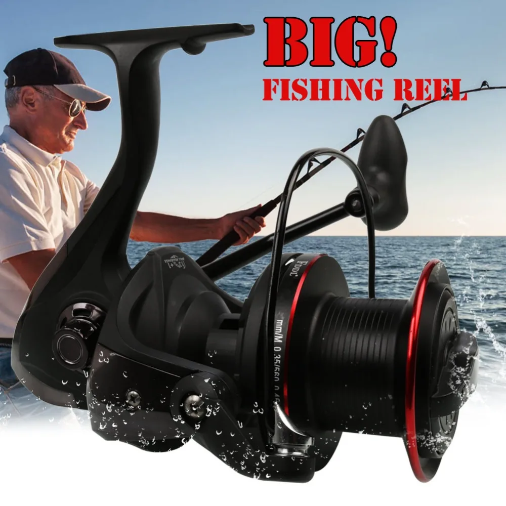 Carretel de Pesca Fundição para a Carpa e Água Sougayilang Grande Série Jigging Corrico Longo Tiro Salgada Surf Molinete Mar 10000 14 a carpa e água salgada surf molinete