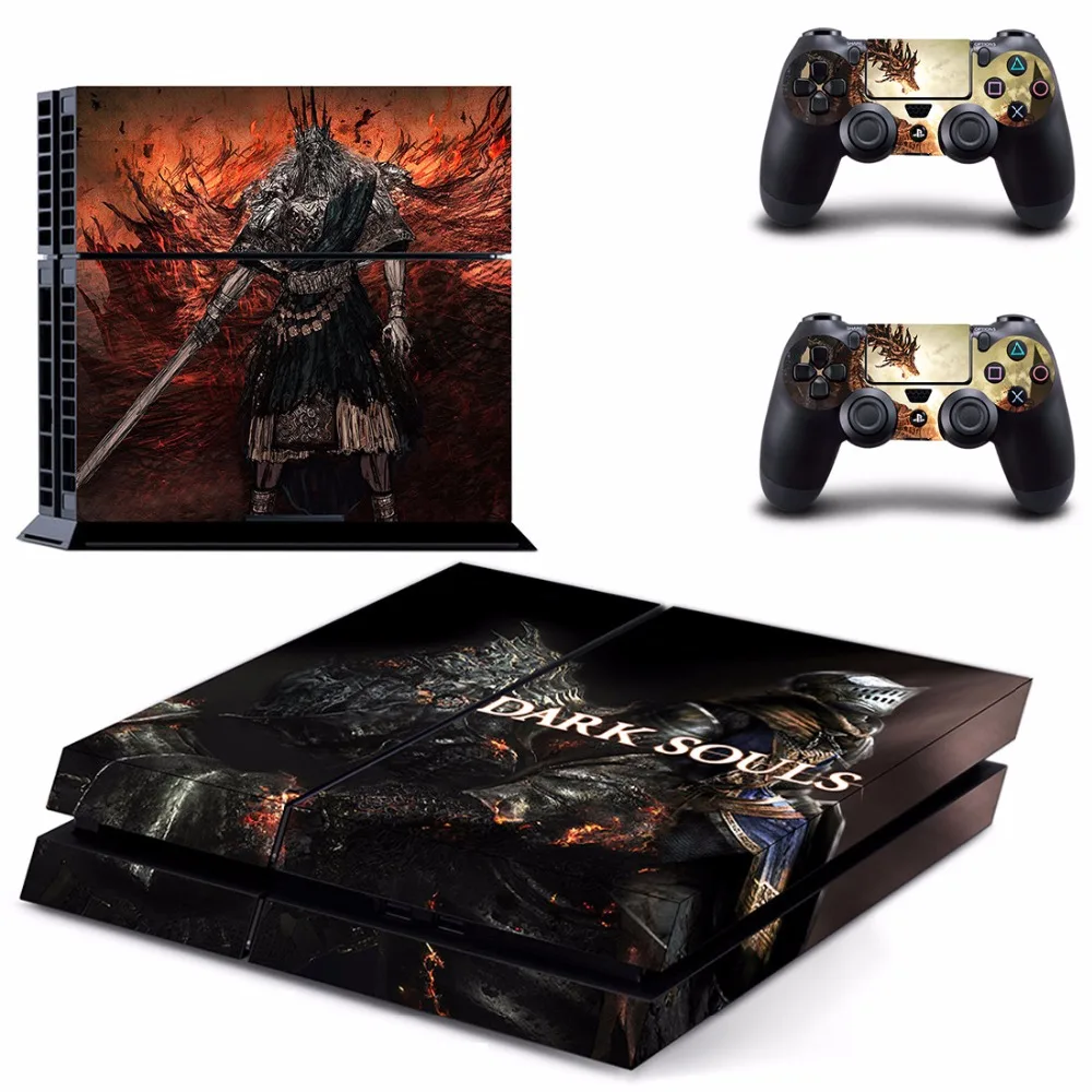 Игра Dark Souls переделать наклейка для PS4 виниловая наклейка, стикер для sony Playstation 4 консоль и контроллеры наклейка для PS4 стикер