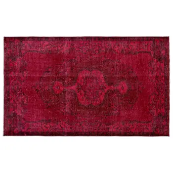 

Handmade Red Vintage Overdyed Turkish Area Rug 158x260 Cm-5'2''X8'6''