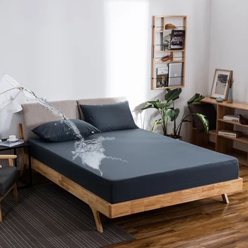 

waterproof Fitted Bed sheet 7Colors Bed sheets for twin bed King Queen full size bed sheet 100% polyester solid bed mattress set