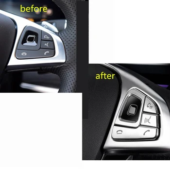 

8Pcs Matt Silver Car Steering Wheel Button Cover Trim For Mercedes E-Class W213 2016-2019 Car Interior Accessories Styling