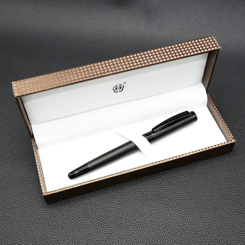 

1 PC Elegant Black Fountain Pen Gift Box Packaging Fashion New Style Ink Pen luxury Writing Metal Pen Hero 737