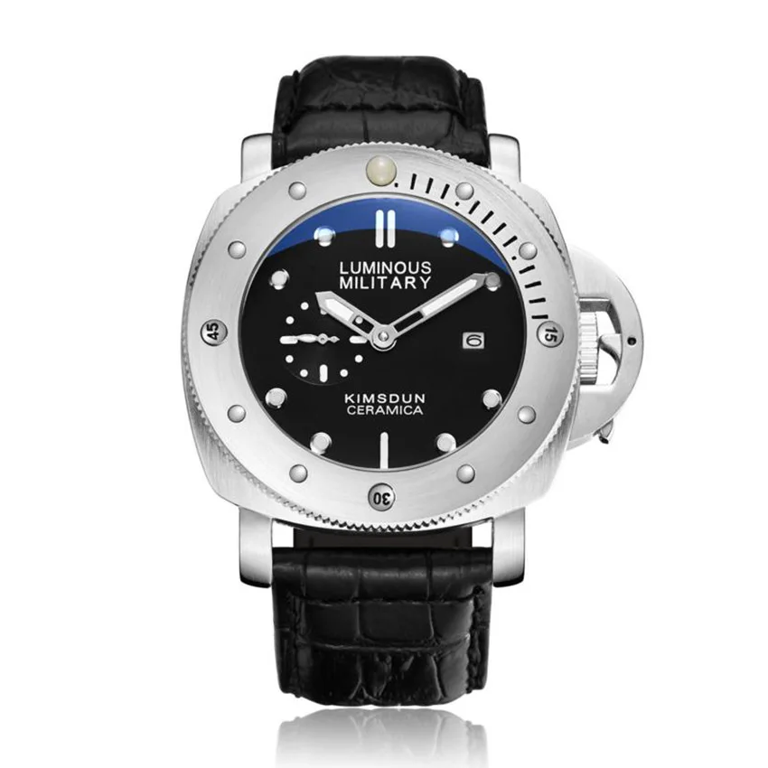 KIMSDUN мужские часы с большим циферблатом кожаные водонепроницаемые спортивные кварцевые часы с подсветкой лучший бренд Роскошные наручные часы Relogio Masculino