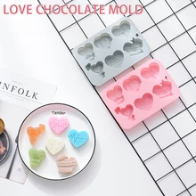 Angel Love Heart Shaped Silicone Chocolate Mold Cake Baking Tools Handmade Soap Candle Mould Birthday Fondant Dessert Decor