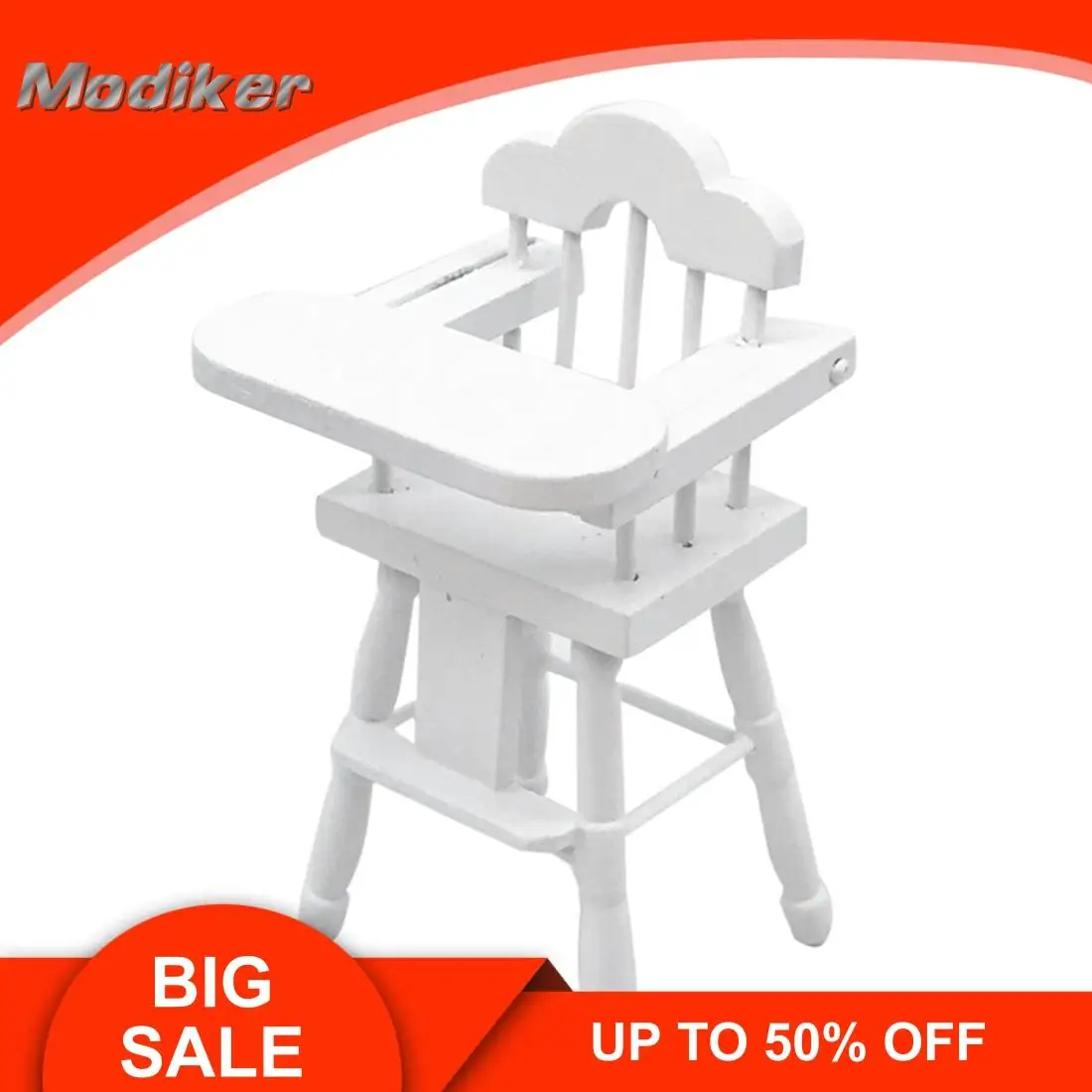 

1/12 Scale Miniature Dollhouse Baby High Chair Doll House Accessories Toys & Hobbies- White