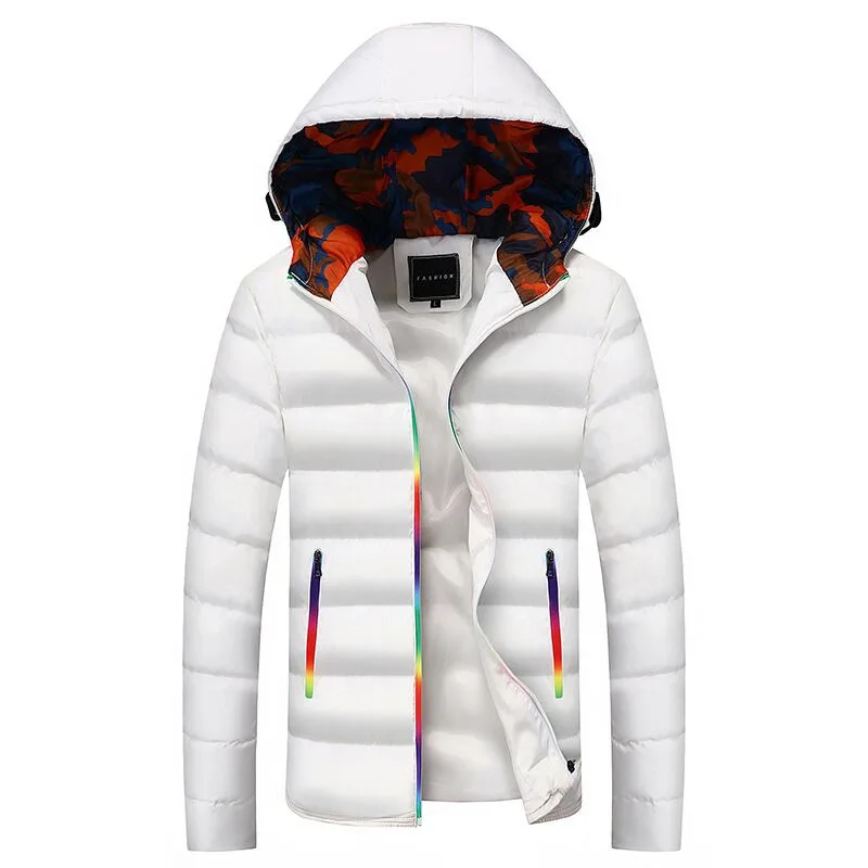 

Men Coats 2019 Winter Jacket for men Thick Hooded Solid Color Casual Cotton Suit Bubble Jacke Designer Clothes Hoodie