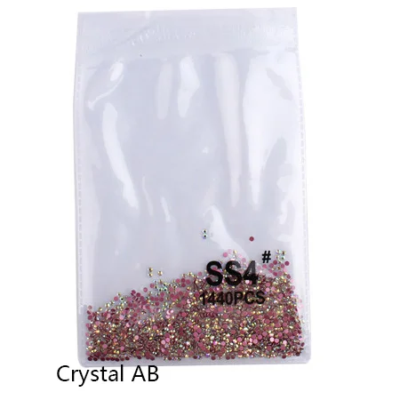 Crystal AB-SS4 SS3-SS30 стразы набор посыпанная порошком обратная сторона AB белый кристалл стекло горячей фиксации Flatback дизайн ногтей Стразы для ногти "сделай сам" - Цвет: Crystal AB-SS4