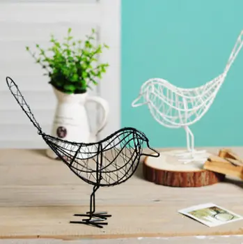 

Home decoration accessories metal wire bird hollow model artificial craft fashion home table decoration gift