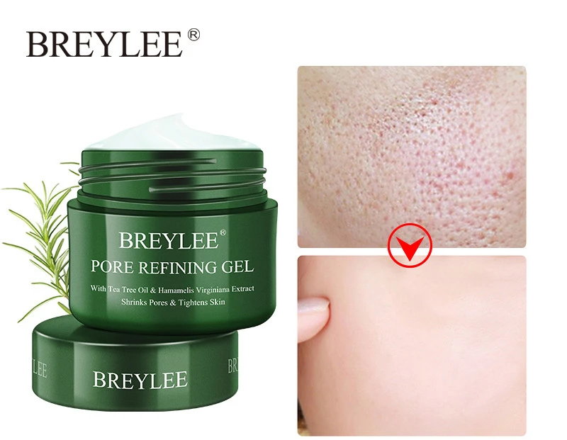 BREYLEE Pore Refining Gel Shrink Pores Cream Firming Anti Aging Facial Repair Pore Dry Oil Control Moisturizing Skin Care Serum