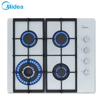 

Midea Built-in Hobs MG685TGW Major Home Appliances Kitchen Household Appliance White Intense Fire Mechanical Bulit-in Gas Hobs Four-cooker