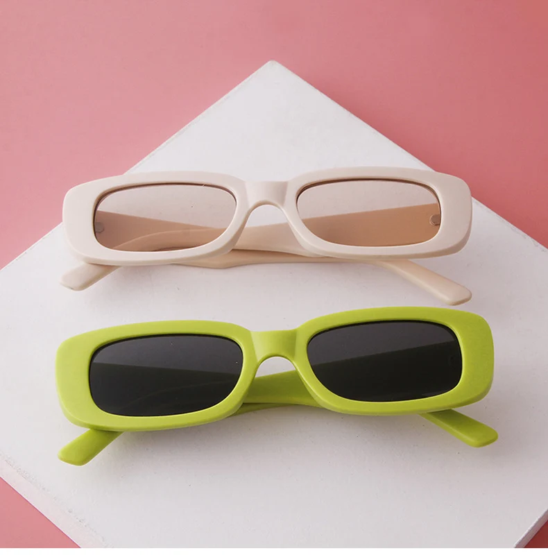 round sunglasses SO&EI Fashion Small Rectangle Colorful Women Sunglasses Retro Candy Color Shades UV400 Men Square Yellow Purple Sun Glasses oversized sunglasses