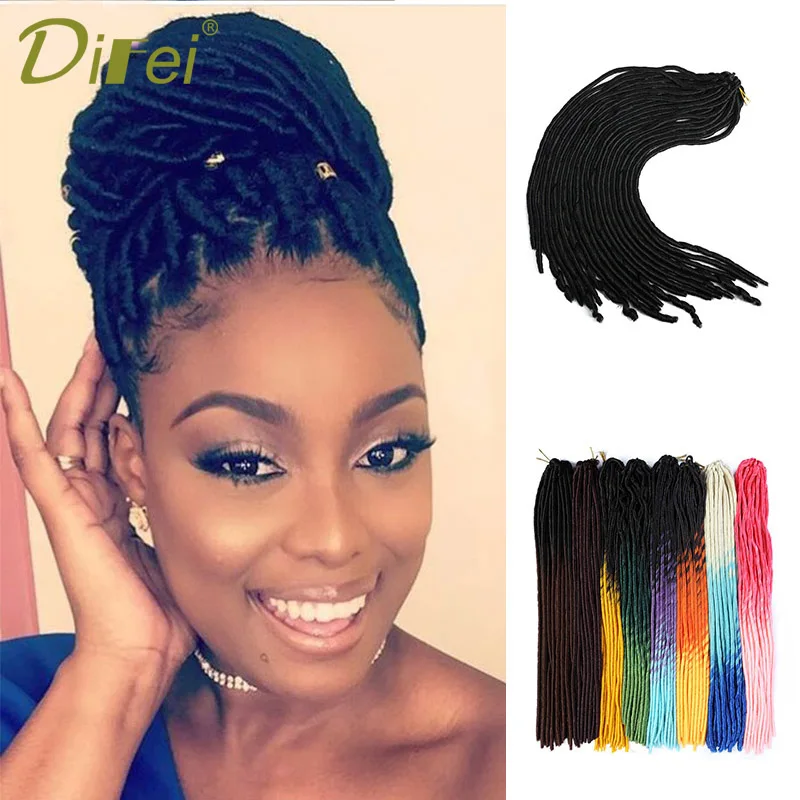 

DIFEI 20inch Soft Hairstyle Ombre Color Synthetic wig Braiding Hair Extensions