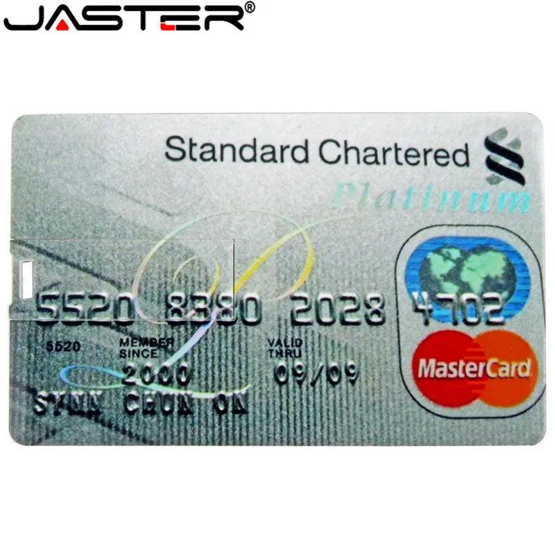 Флэш накопитель JASTER для кредитной карты USB 8 ГБ 4 16 2 0 флэш 32 64 с реальной емкостью
