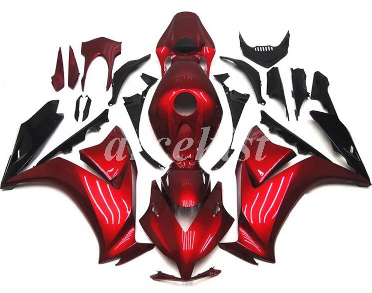 Литьевая Форма ABS полный обтекатель комплект Подходит для HONDA CBR1000RR 2012 2013 CBR 1000RR тела набор желтый синий - Цвет: red black