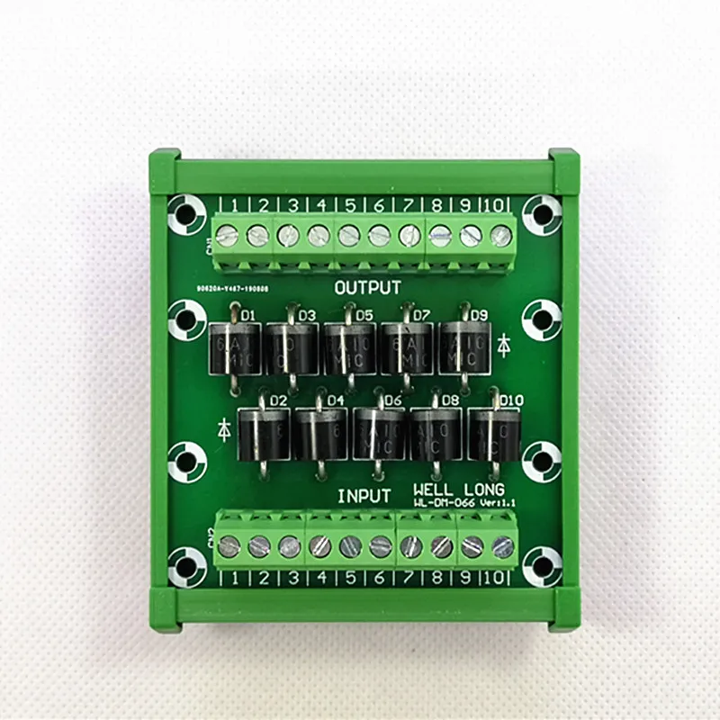 Din-рейка монтируемый диодный защитный клеммный блок 6A10 6A/1000V диодный клеммный блок