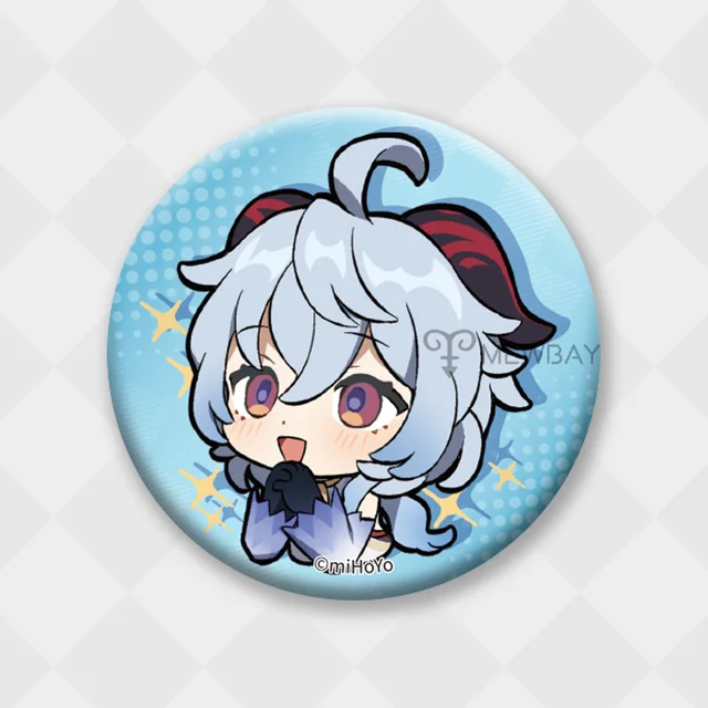 Genshin Impact Badge Chibi Brooch Kazuha Yoimiya Ayaka Xiao Zhongli Hutao Tartaglia Yanfei Ganyu Venti Albedo Pin Decor Gifts Ganyu