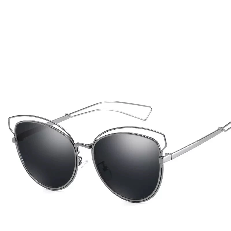 Солнцезащитные очки "кошачий глаз" женские очки для вождения Брендовое, дизайнерское зеркало телефона в ретро стиле с изображением милые солнечные очки винтажное зеркало occhiali да - Цвет линз: Белый