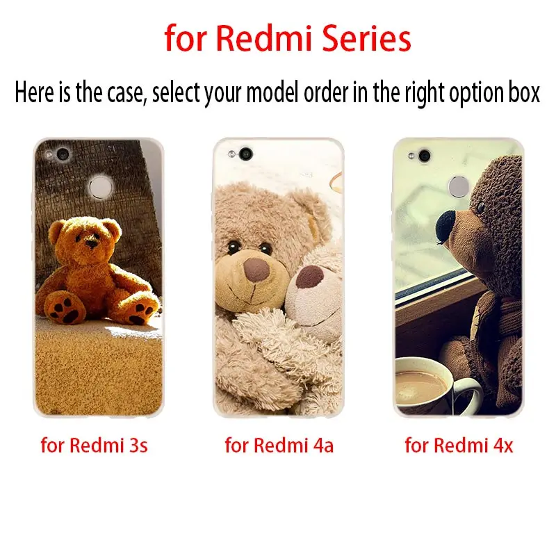 Милый плюшевый мишка мягкий чехол для Xiaomi Redmi Note 8 7 6 5 Pro 8a 6pro 6a s2 5a 4a 5plus y3 Coque Funda Etui