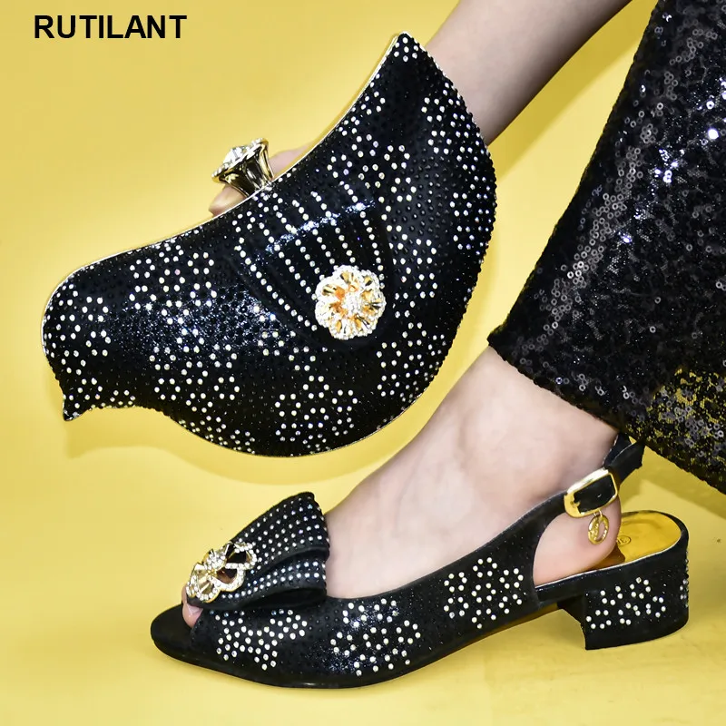 

Nigerian Women Shoes and Bag Set Italian In Women High Quality African Wedding Shoe Italian Ladies Shoes and Bags To Match Set