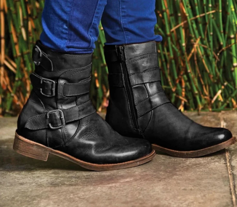 Женские ботинки до середины икры; chaussure boots; Винтажные ботинки-гладиаторы из искусственной кожи на низком каблуке; matin; женская обувь размера плюс; zapatos mujer sapato; H797