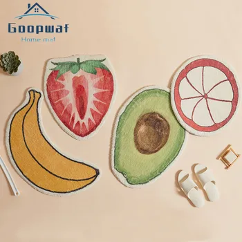 

3D Fruit Bathroom Carpet Anti-slip Mat Flocking Door Mat Bathroom Mat Rug Floor Absorbent Pad Tapete Sara Sara Home Decoration