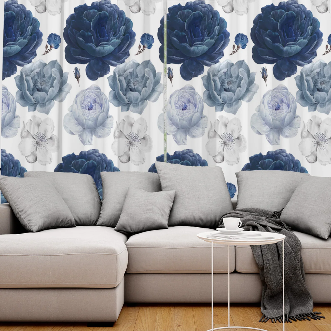 Цветы синие цветущие парки розы оконные шторы живописные шторы для гостиной декоративные предметы гостиной