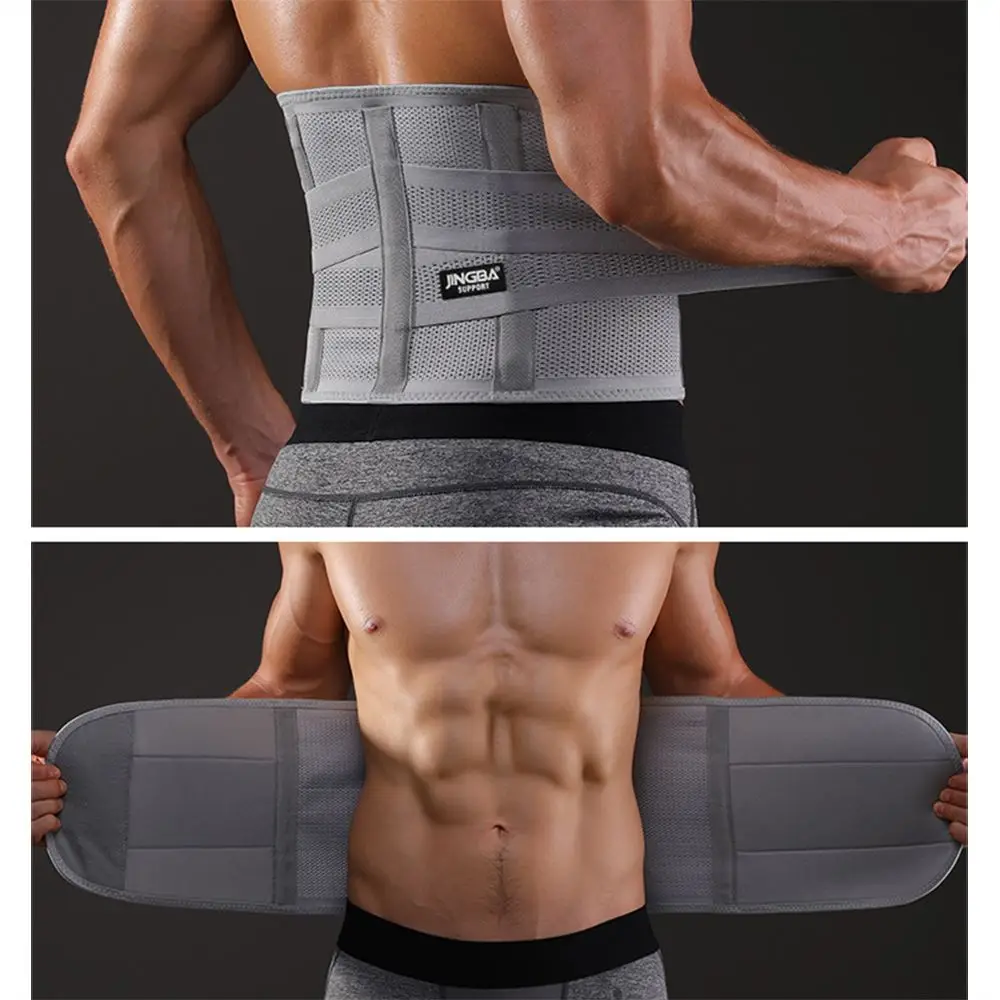 Lumbar Support Belt Back Brace Waist Support Belt Back Support Belt Weightlifting Belt Lumbar Back Belt Lumbosacral Girdle Fitness Belt Adjustable Lumbar Waist Support Brace Double Banded Musculation Aja Faja