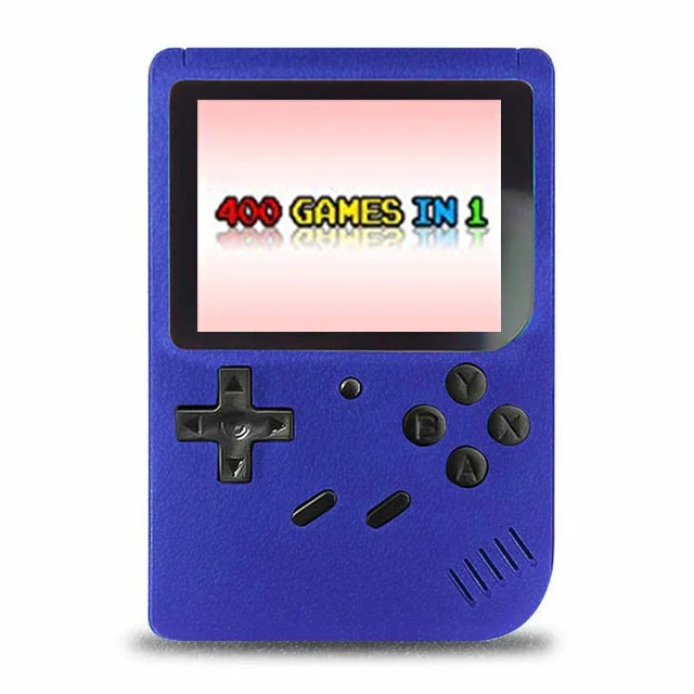 Blue Портативный мини портативная игровая консоль 8 бит Ретро Игровая приставка 3,0 дюймов Цвет ЖК-дисплей Встроенный 400 игры для подарок для ребенка - Цвет: Blue