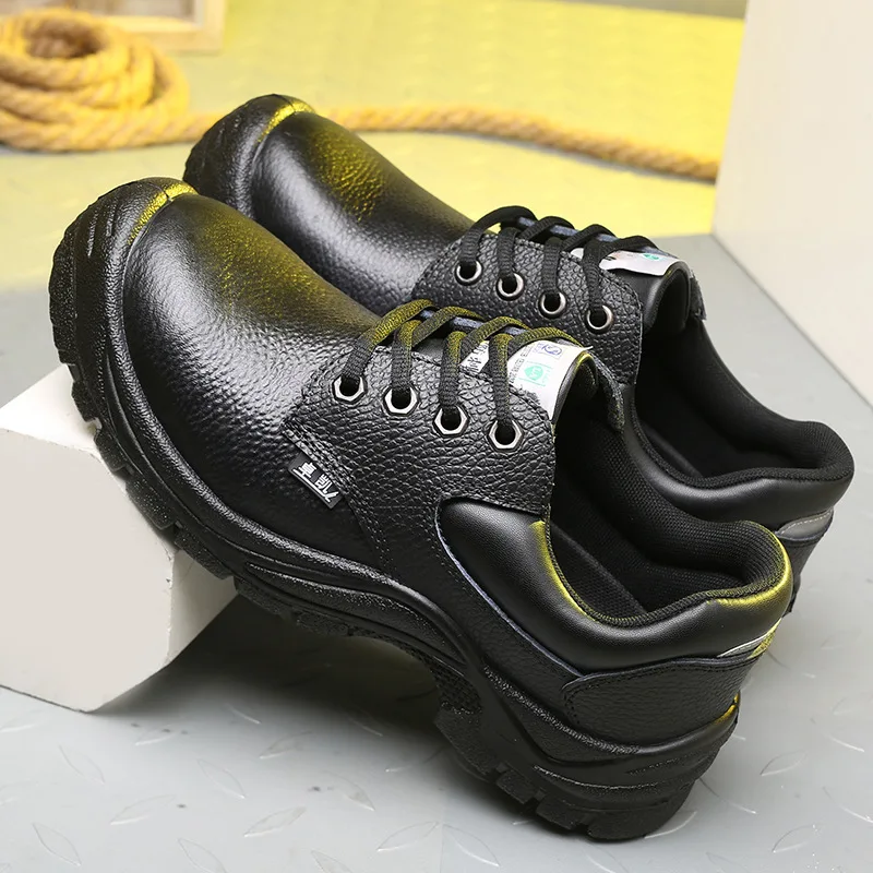 

Plus Size Mens Anti-scalding Welding Boots Steel Toe Covers Safety Boot Cow Leather Work Shoes Safe Ankle Botas Seguridad Black