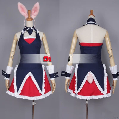 

Hight Quality Anime Mondaiji-tachi ga Isekai kara Kuru soudesuyo Kurousagi Woman Cosplay Costume Dress *2 + Cuff + Aprildream