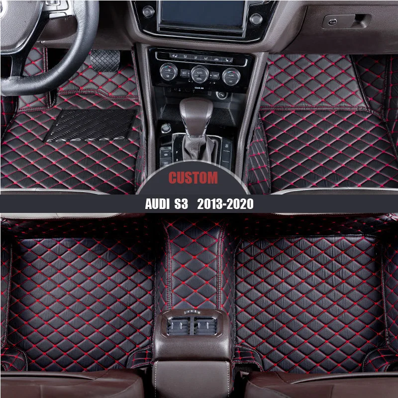 Кожаные автомобильные коврики на заказ для Audi S3 2013 2014 2015 2016 2017 2018 2019 накладки