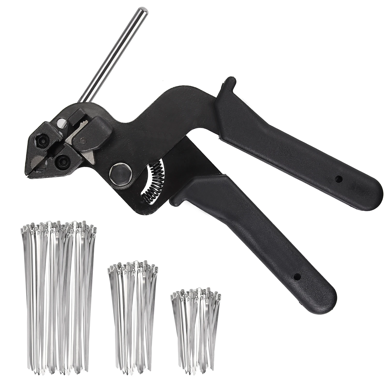 Metal Cable Tie PC Steel Fasten Gun Pliers Crimper Tensioner Cutter Tool