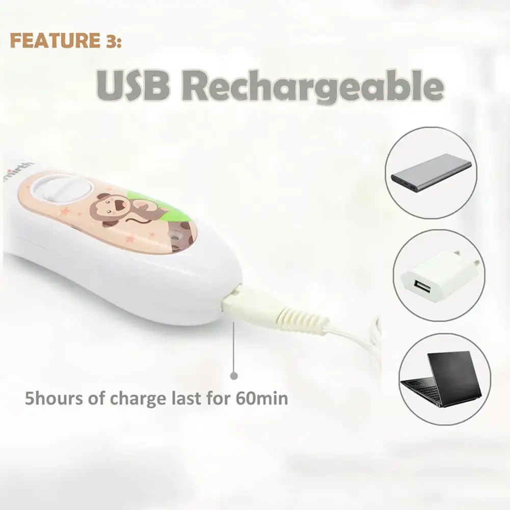 Waterproof UltraQuiet USB Rechargeable Professional Haircuts Hair Clipper For Baby Children Kids Use