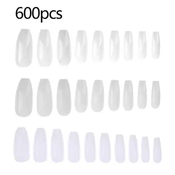 

600pcs/Bag Ballerina Nail Art Tip DIY Manicure False Coffin Fake Fingernail Square Ballet Shape Tips DIY Fingernails