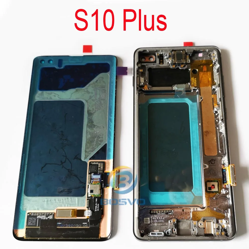 Для samsung S10 G973F G973 lcd S10e экран S10 Plus G975 G975F дисплей с сенсорным дигитайзером с рамкой в сборе