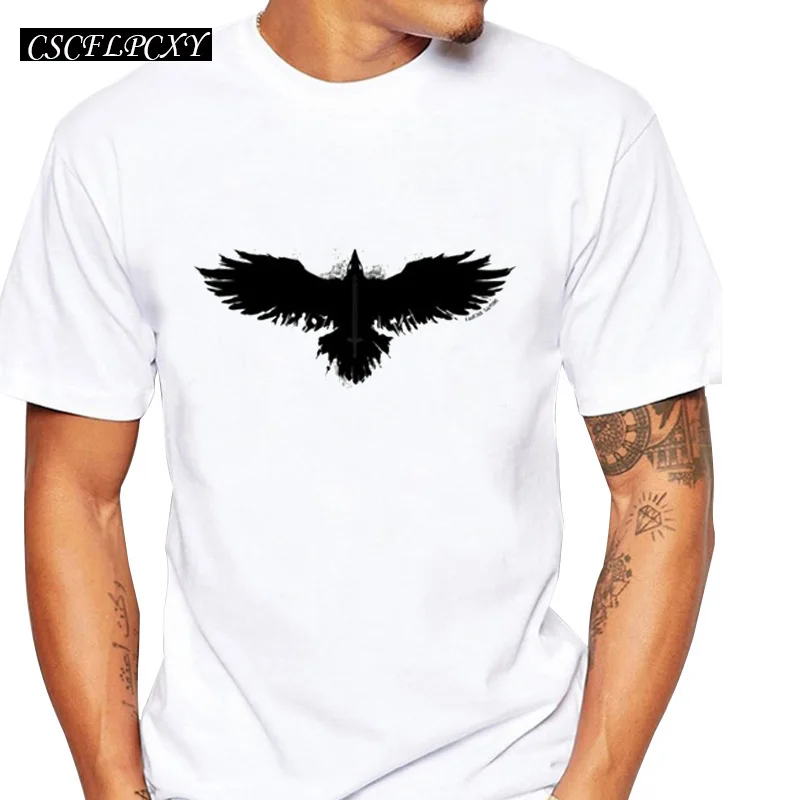 

Asian Size men's animal eagle retro printed t shirt fashion Flight to Fauhalla design cool tops short sleeve casual hipster tee