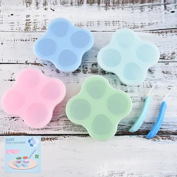 

Household Silica Gel Four-Hole Supplementary Food Box Refrigerator Snacks Storage Box Freshness Box Freezer Box Kitchen Supplies