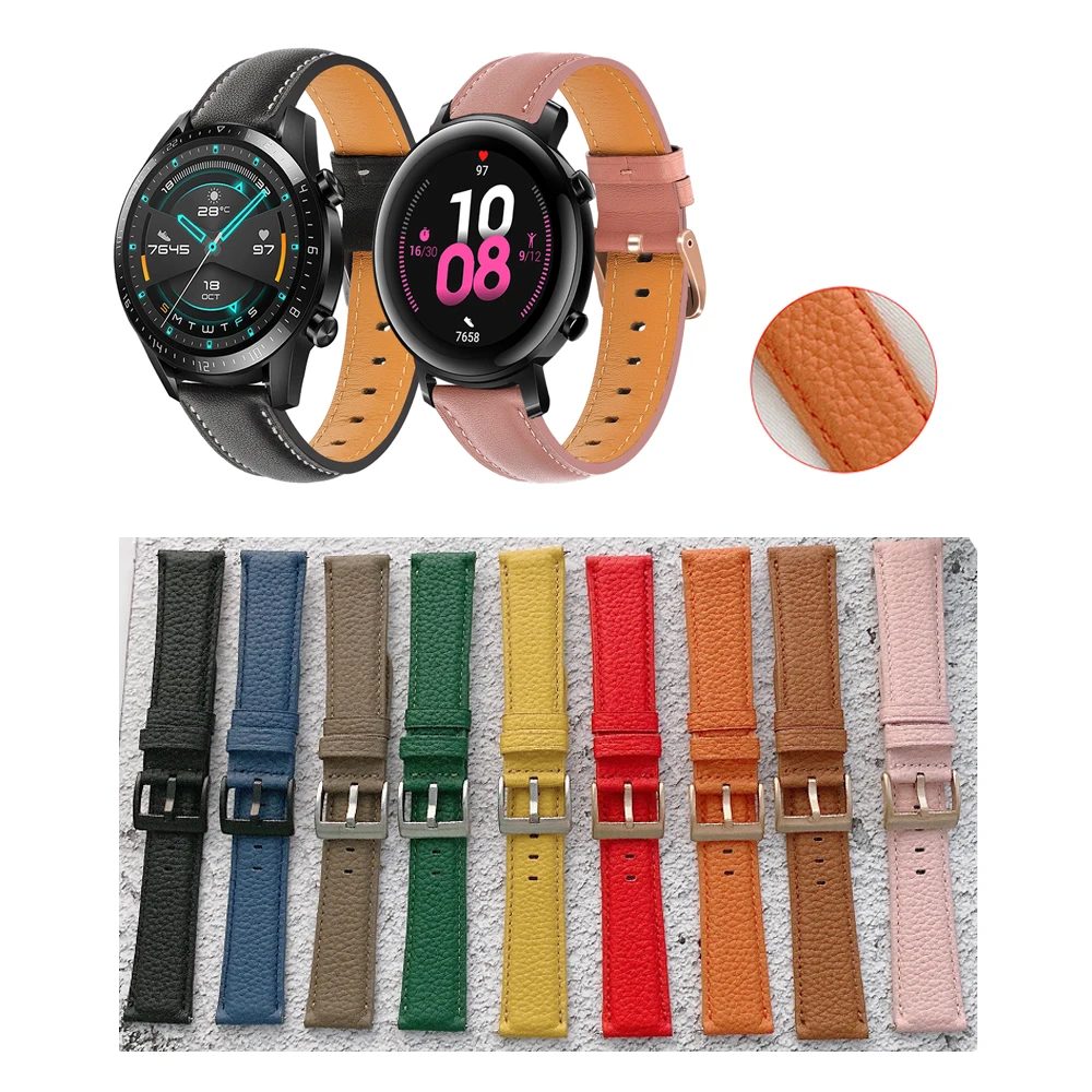 

20mm 22mm Genuine Leather Band Strap For Huawei Watch GT GT2 42mm 46mm Smart Watch wristband for Watch GT2e GT2 pro Honor GS Pro
