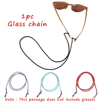

Solid Color Leather Woven Glasses Neck Strap Rope Band Eyeglass Cord Adjustable String Glasses Ropes Band Cord Holder Unisex