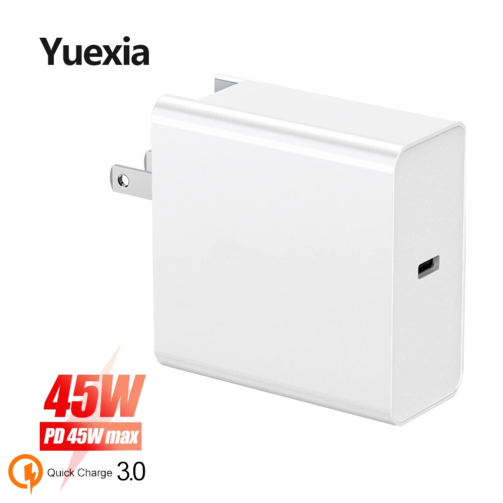 

45W Quick Charge Adapter Type C PD QC 3.0 USB Charger For iPhone Macbook For Samsung Xiaomi Switch Fast Wall Charger US EU UK AU