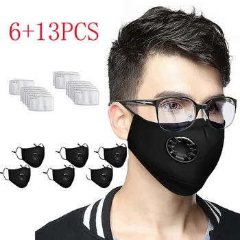 

6pc Ma/sk nti-Dust Safe Breathable Face Adult Ear Loop bocca maschera Anti-saliva Anti Infection Anti-droplets 13pc Filter cover