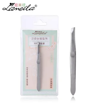 

Fashion Eye Tweezer Oblique Mouth Plain Top Two-Stainless Steel Tweezers Eyebrow Eyebrow Tool A0174