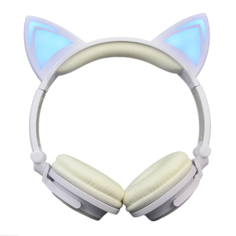 Wireless Bluetooth Led Flashing Headphones Foldable Cat Ear With Mic Stereo Headset Gaming earphone For Adult Kids Gifts