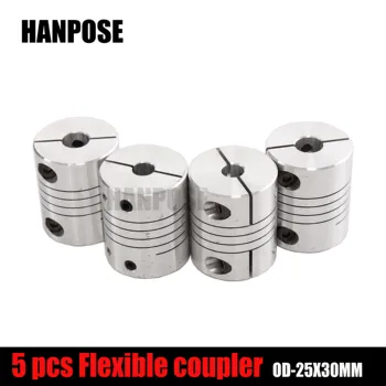 

5pcs 6.35x8mm 6.35x10mm 8x8mm CNC Motor Jaw Shaft Coupler 5mm Flexible Coupling OD 25x30mm wholesale Dropshipping