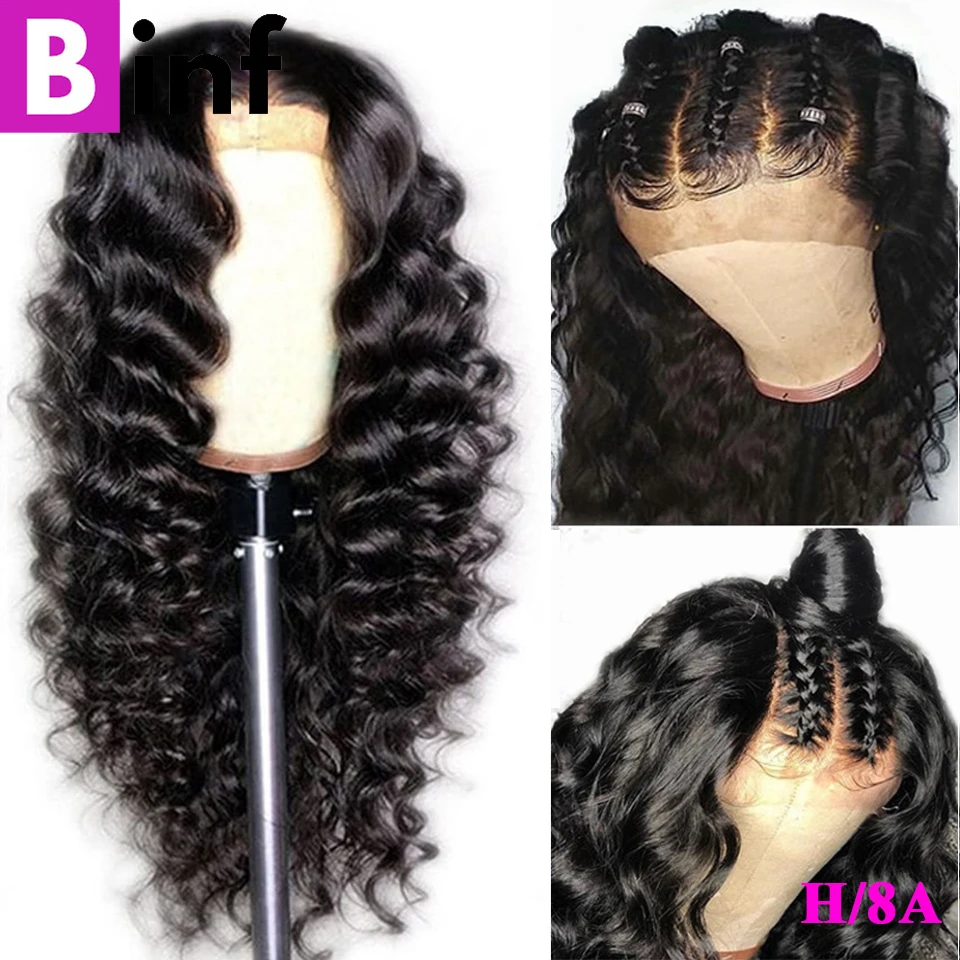 

Brazilian Loose Deep Wave Lace Front Human Hair Wigs For Black Women 150% Density 100% Remy Human Hair Pre-Plucked Natural Wig