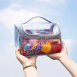 Модные Прозрачные лазерные косметичка; дамская сумка для мытья органайзер для хранения красоты макияж путешествия водонепроницаемый