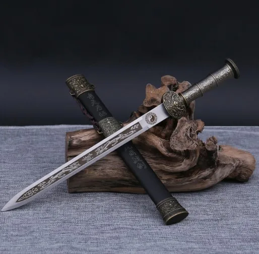 Stainless steel sword self-defense Qinglong sword Exquisite handicraft home decor not edged